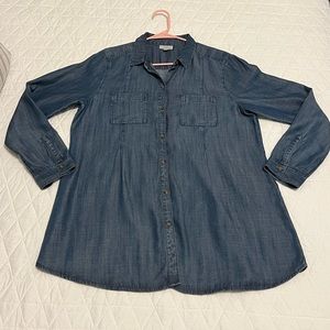 J. Jill Denim Long Sleeve Button Down Top Dress Medium